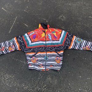 Vintage Head Blue Zip Up Reversible Jacket large